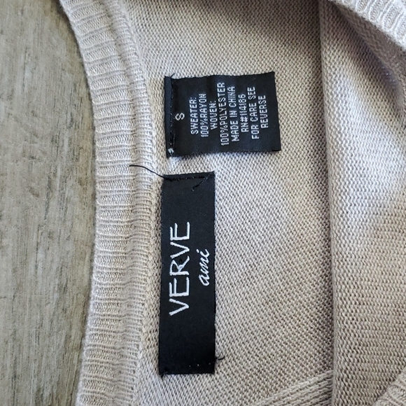 🛍 4 for $20 Verve Ami sheer panel sweater sz small - Picture 3 of 6